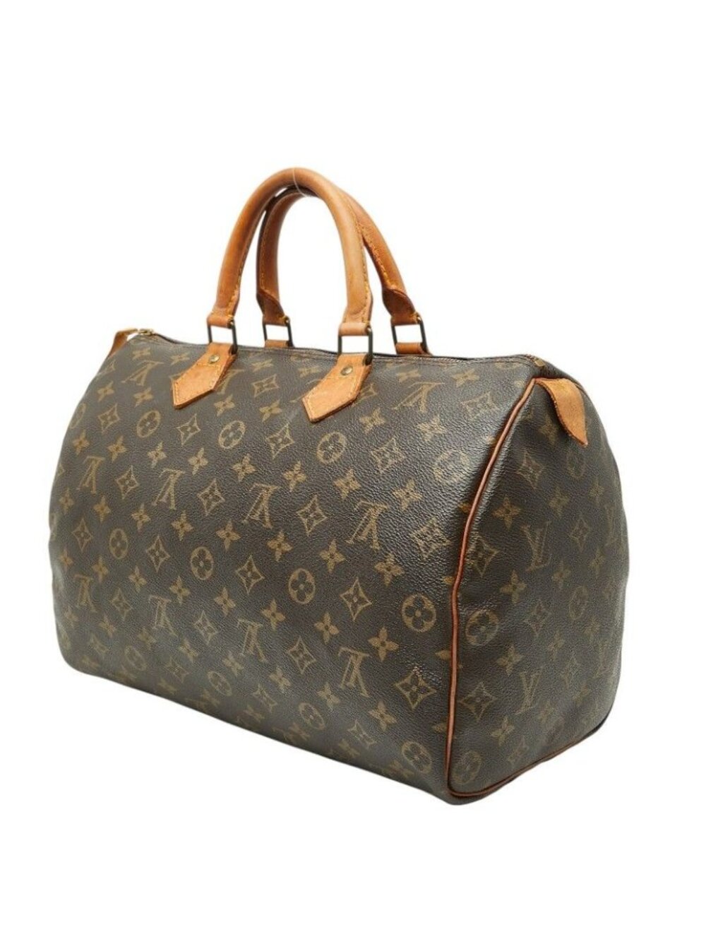 Louis Vuitton Monogram Speedy 35 Mini Boston Bag Brown Leather - Picture 2 of 10